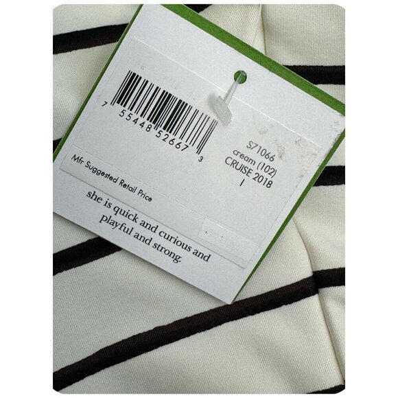 Kate Spade NY NWT $138 Bathing Beauty Graphic Striped 1-Piece Swimsuit Cream LG - Picture 8 of 8